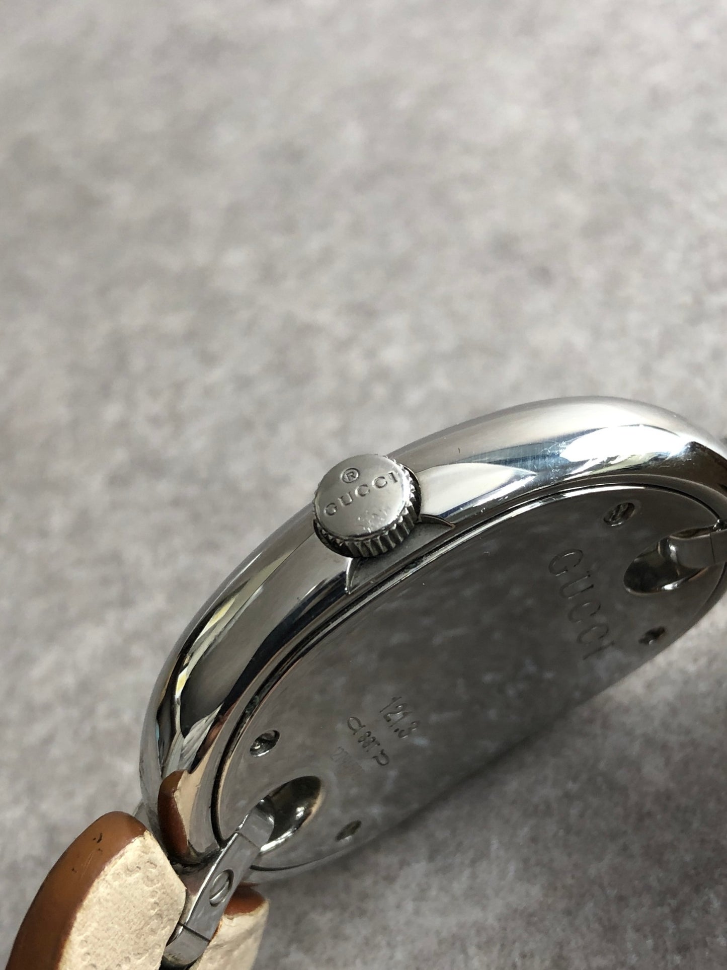 GUCCI Watch Silver×Brown YA121309 Vintage berjjr