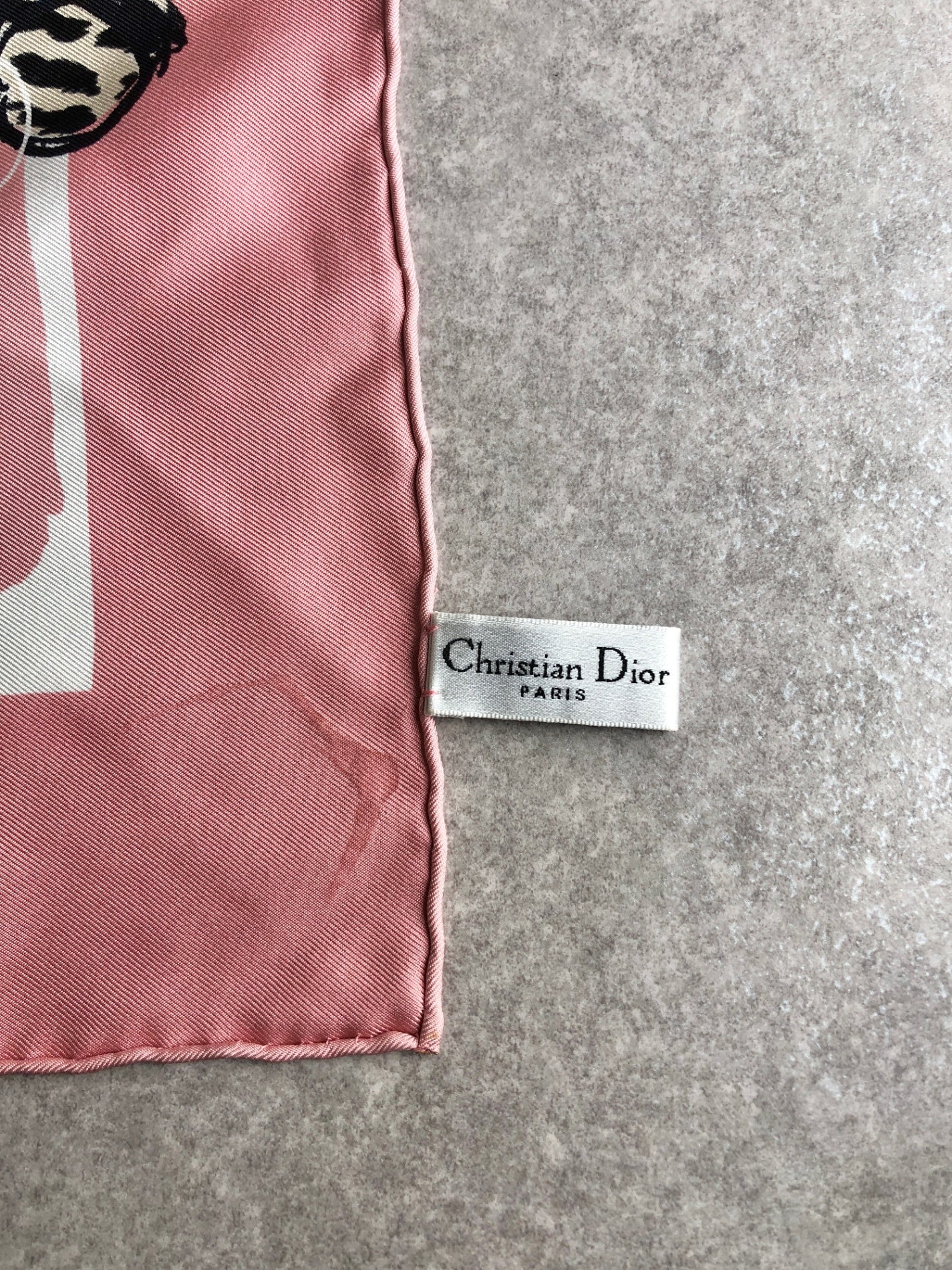 Christian Dior Silk Scarf Pink Vintage fcmd3y