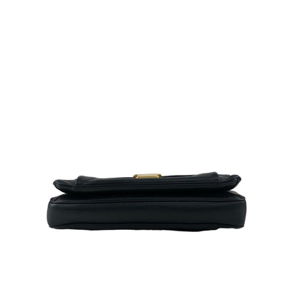 miumiu Turn Lock Chain Shoulder bag Black Vintage prsynv