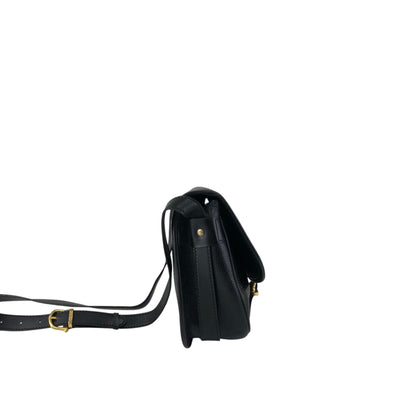 CELINE Blason Front Buckle Shoulder bag Black Vintage 4n3ttr