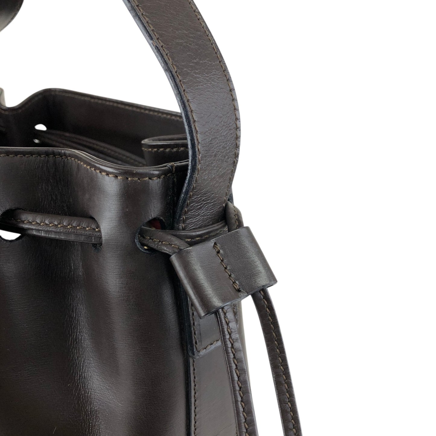 CELINE Starball Drawstring Shoulder bag Brown Vintage 4nhtxx
