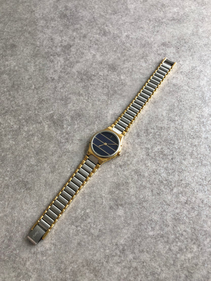Yves Saint Laurent YSL Logo Watch Silver×Black Vintage as4e87