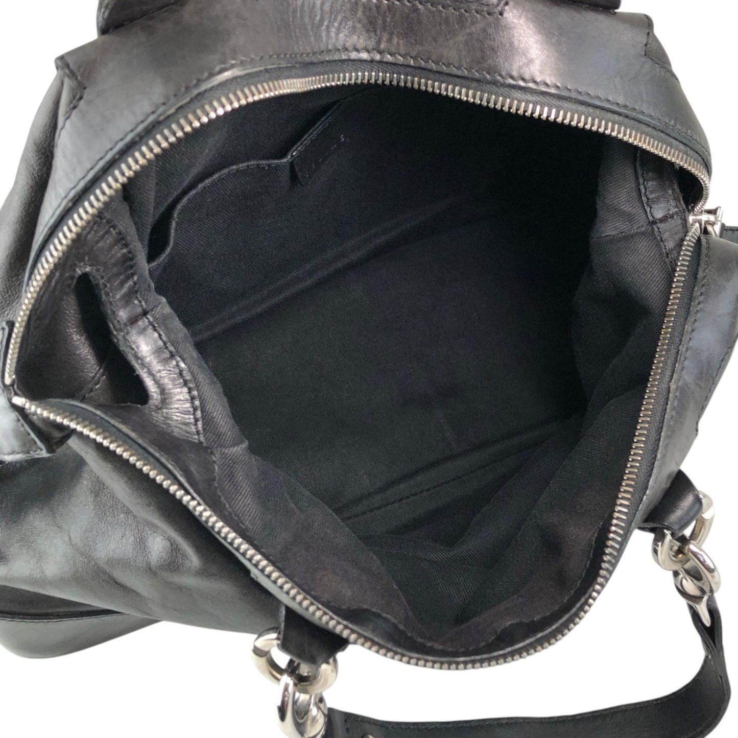 CELINE Triomphe Logo Handbag Black Vintage 5y5pjn