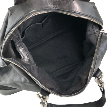 CELINE Triomphe Logo Handbag Black Vintage 5y5pjn