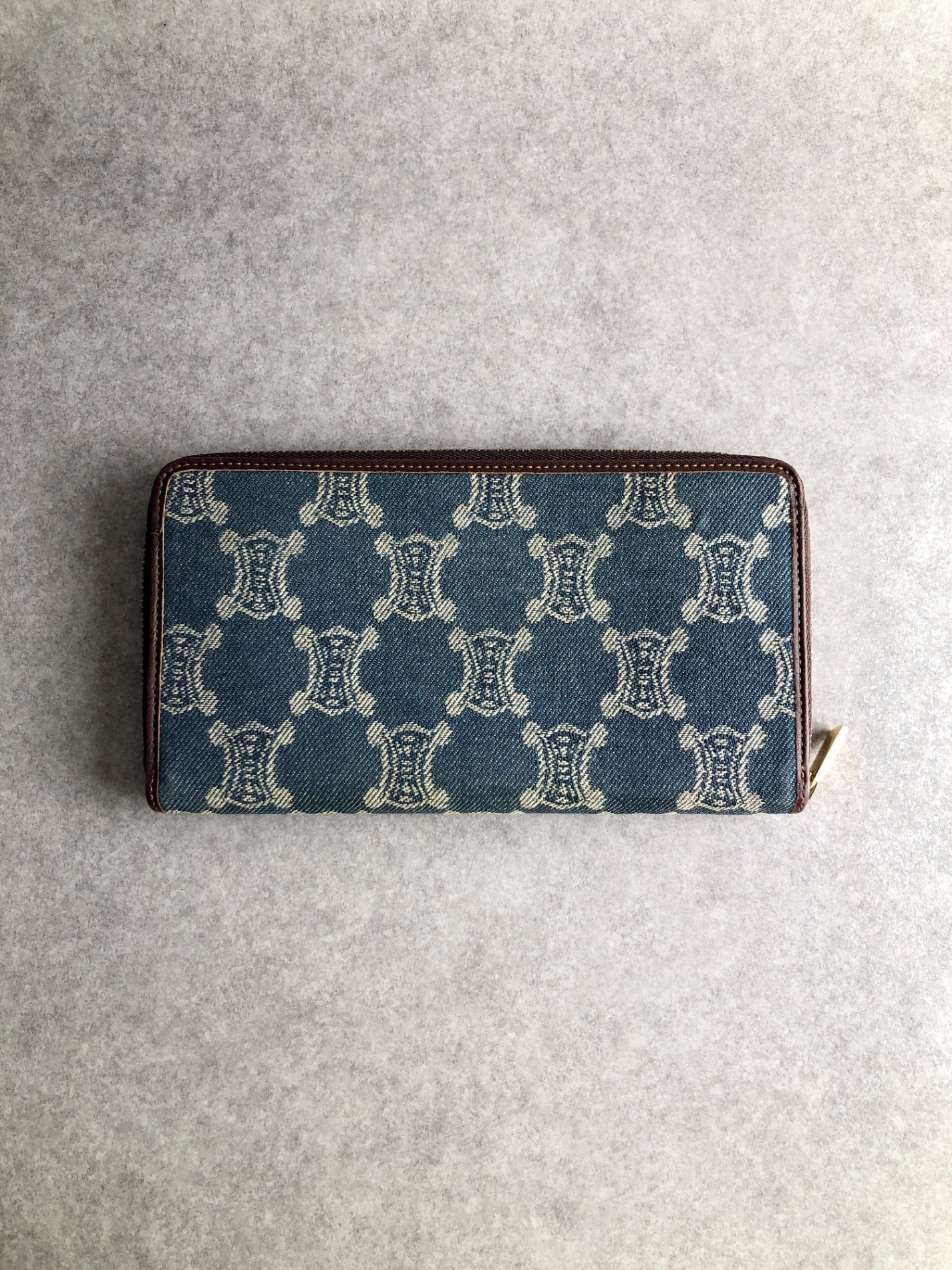 CELINE Blason Paris Macadam 長版皮夾 Indigo Vintage b5eenm