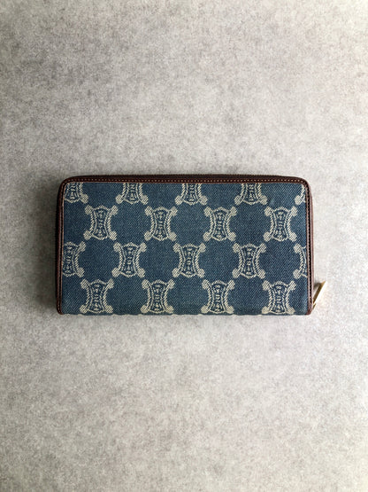 CELINE Blason Paris Macadam 長版皮夾 Indigo Vintage b5eenm