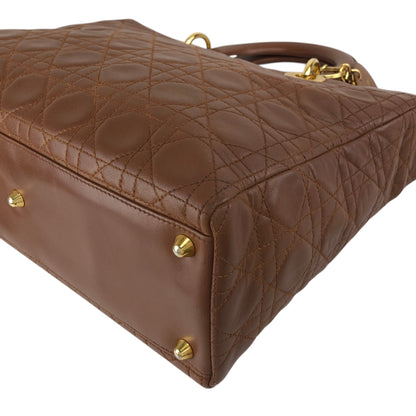 Christian Dior Lady Dior Cannage Two-way Handbag Shoulder bag Brown Vintage 8c3nvp