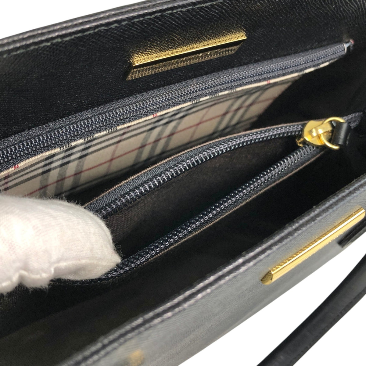 BURBERRY Logo Handbag Black Vintage imtu4e
