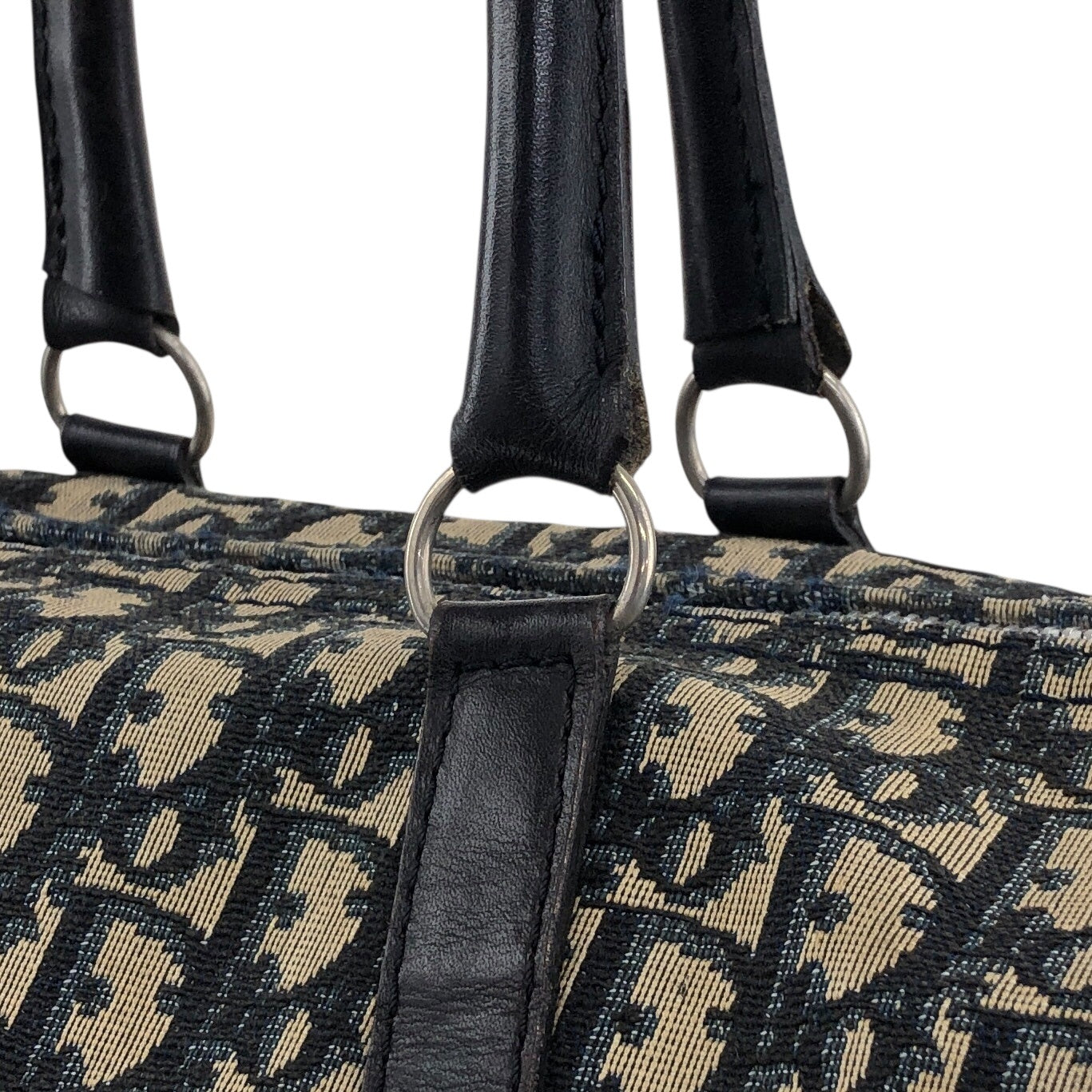Christian Dior Trotter Small Boston bag Handbag Navy Vintage 6524f6