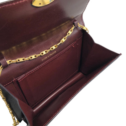 CELINE Front Lock Chain Shoulder bag Bordeaux Vintage iw6ga6
