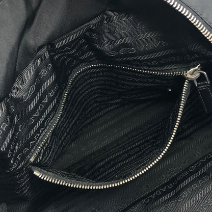 PRADA Triangle Logo Nylon Handbag Black Vintage mhpjft