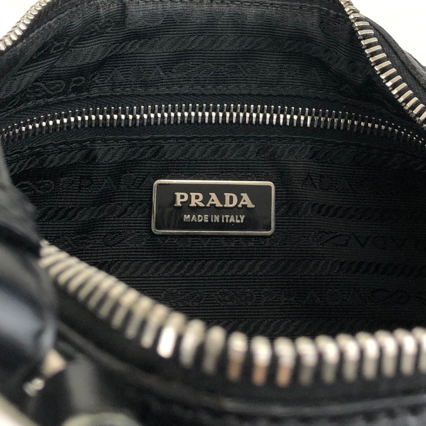 PRADA Tessuto Triangle Logo Shoulder bag Black Vintage prm6ap