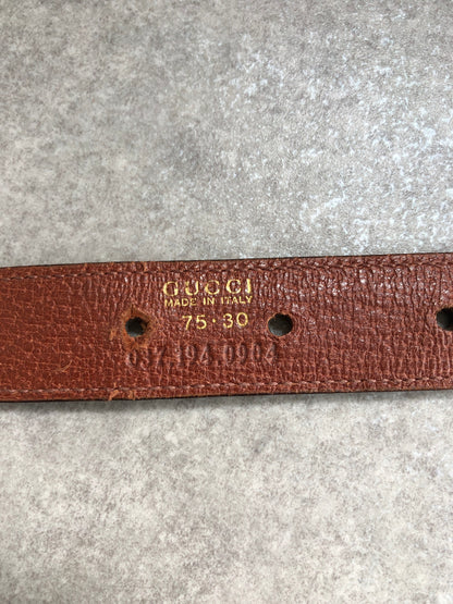 GUCCI Bamboo Belt Brown Vintage ybzhs2
