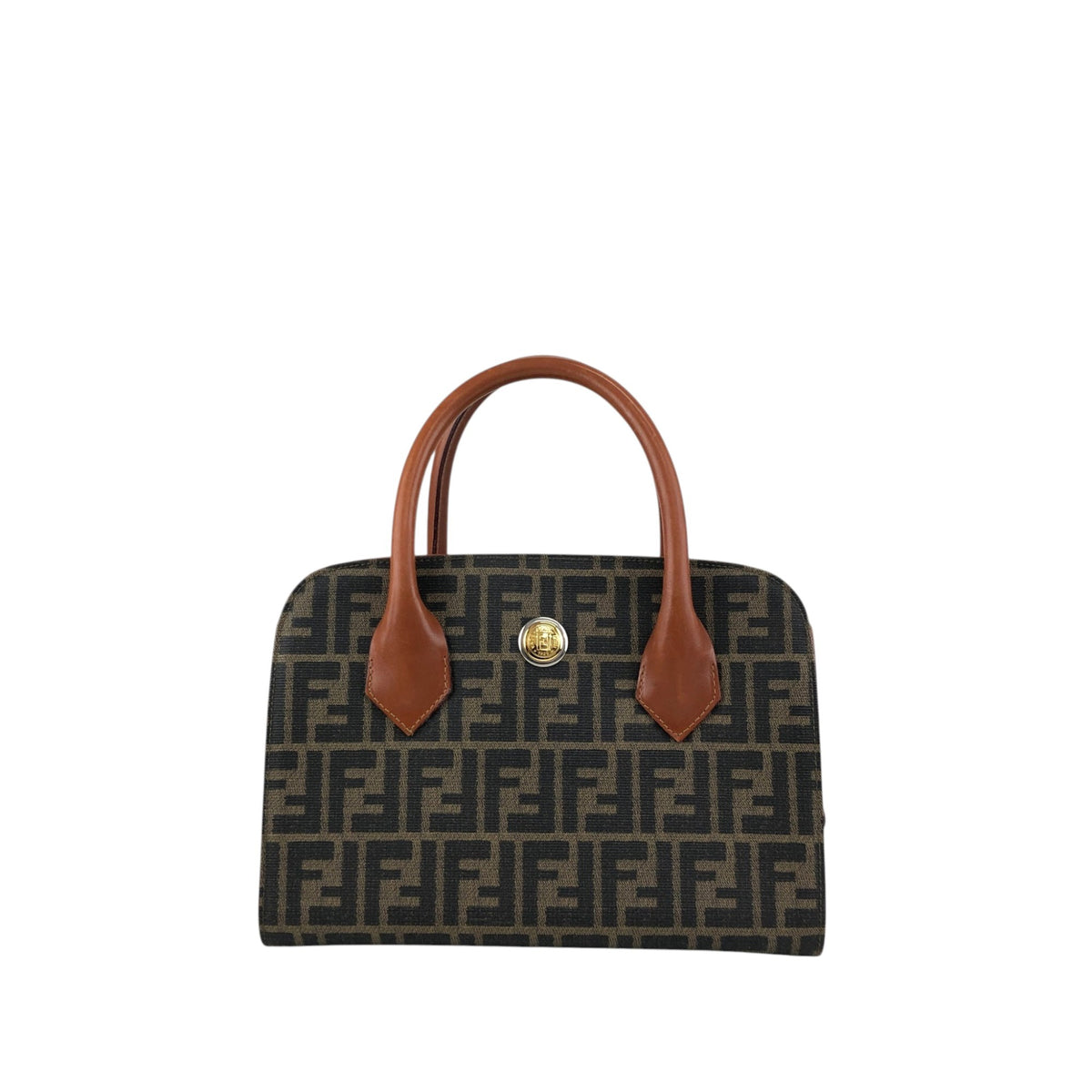 FENDI Zucca Logo Handbag Boston bag Brown Vintage ewdytc
