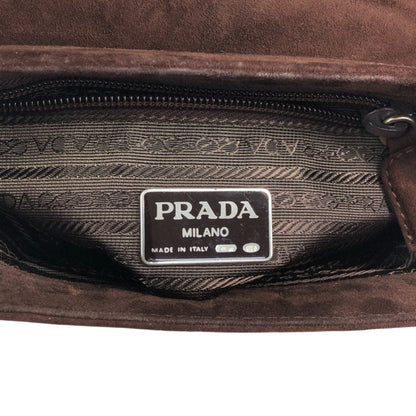 PRADA Logo Shoulder bag Brown Vintage psiphd