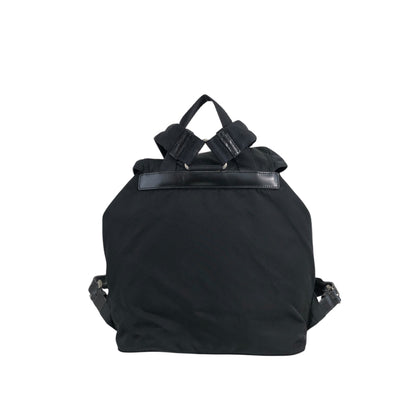 PRADA Triangle Logo Double Pocket Backpack Black Vintage hbs63x