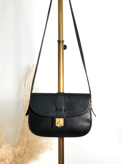 CELINE Gancini Shoulder bag Black Vintage dcwmsj
