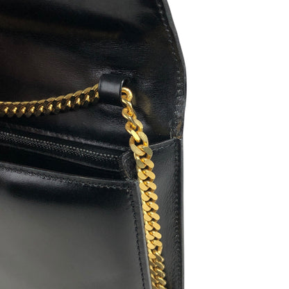 CELINE Blason Emblem Motif Chain Shoulder bag Black Vintage 2bfdfw