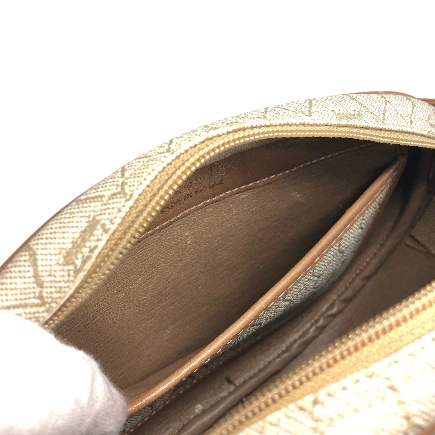 Christian Dior Honeycomb Pattern Logo Shoulder bag Beige Vintage ehuk2a