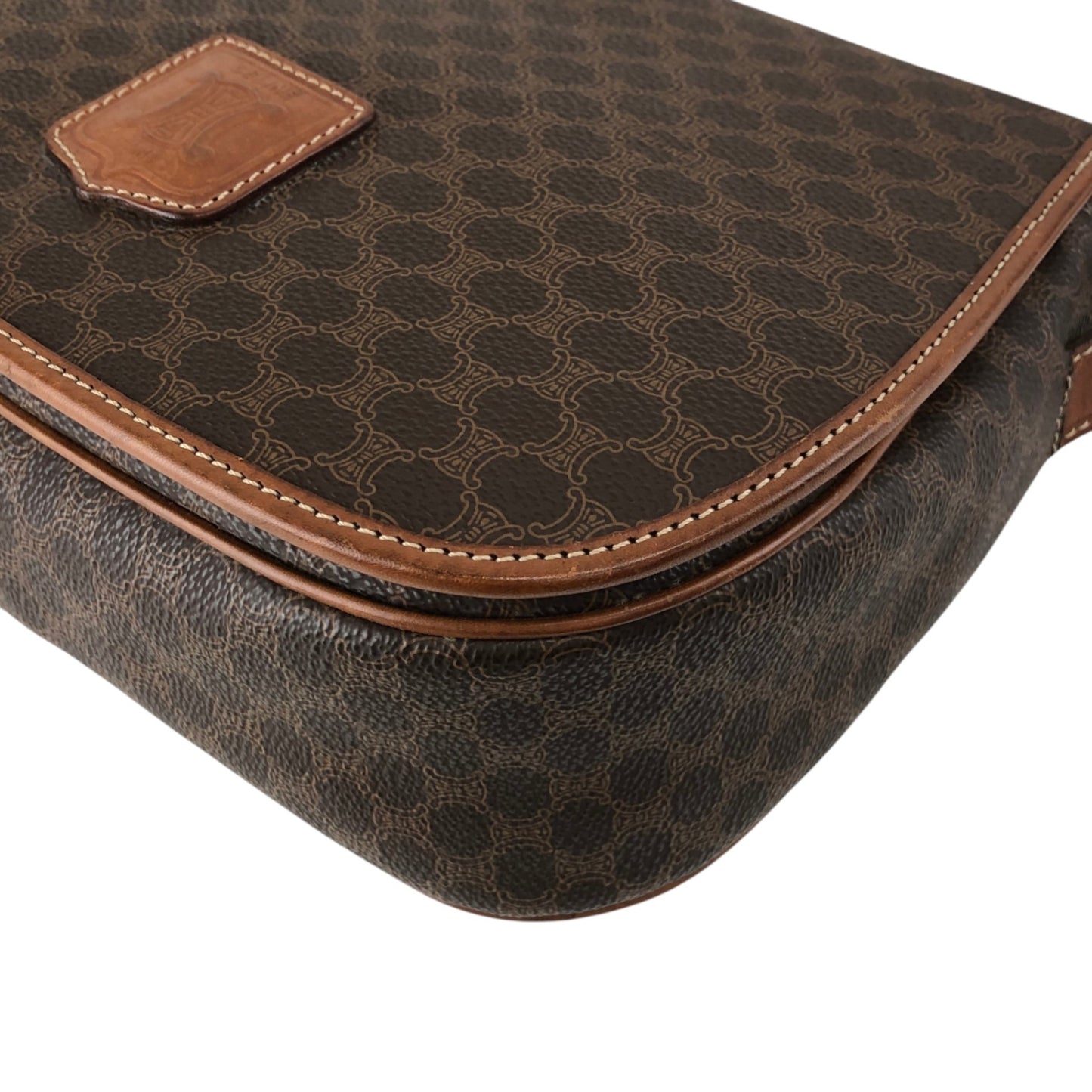 CELINE Macadam Blason Shoulder bag Brown Vintage hpe7an