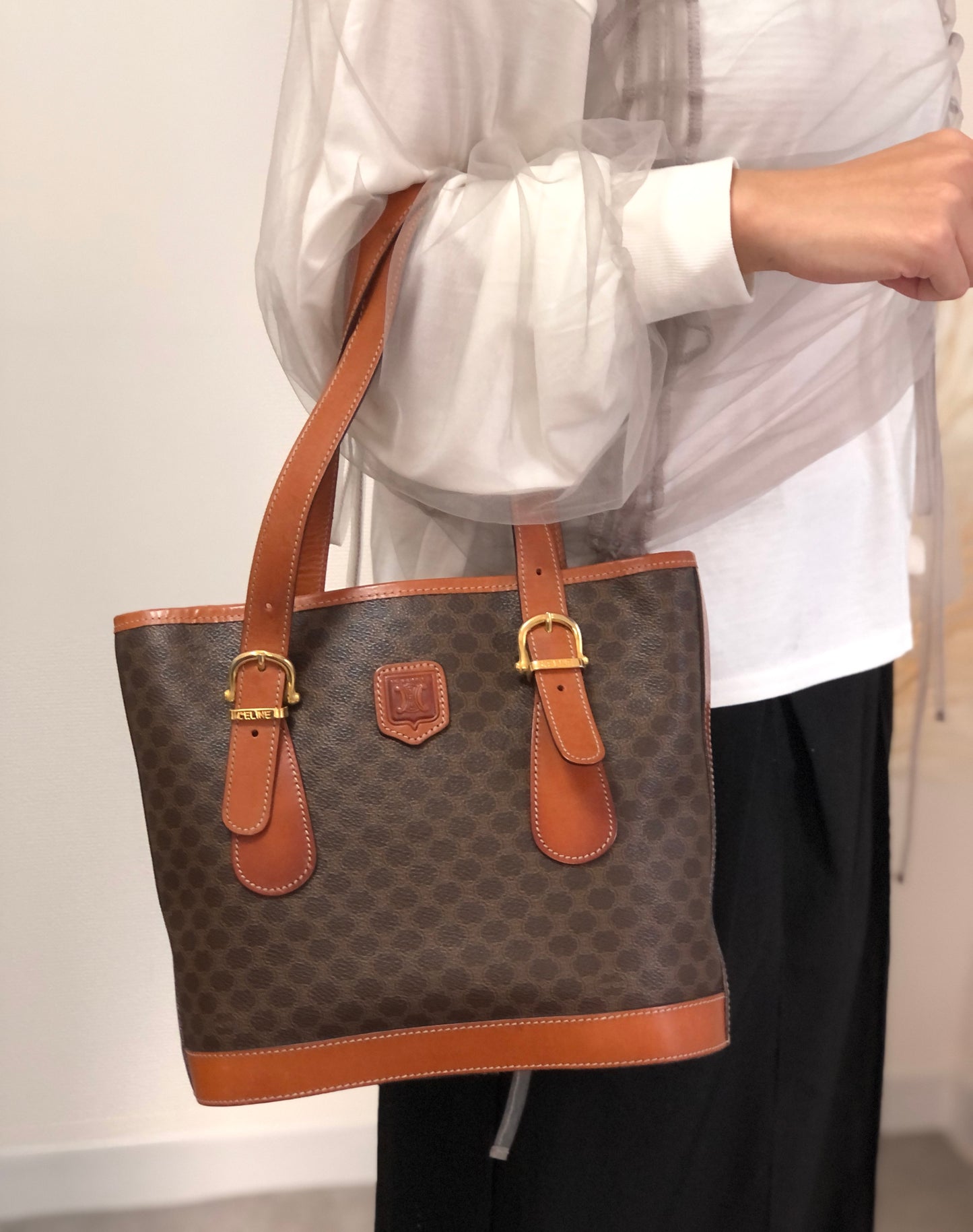 CELINE Macadam Blason Totebag Brown Vintage wfn3fv