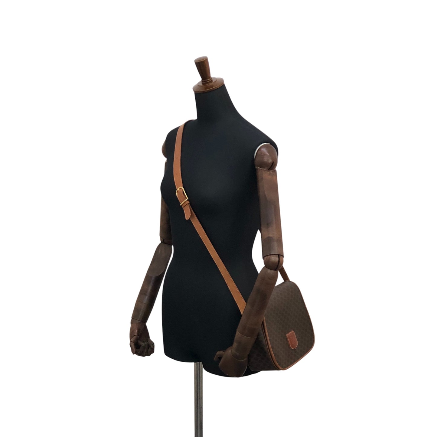 CELINE Macadam Blason Shoulder bag Brown Vintage huc7ji