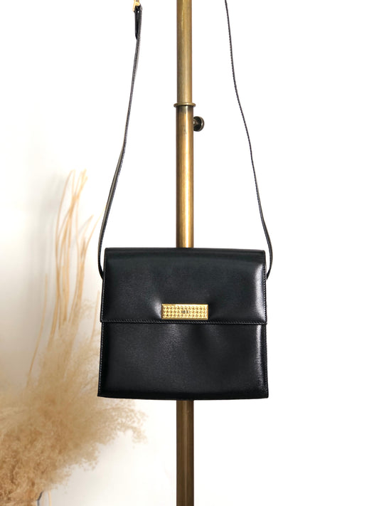 Christian Dior CD Logo Shoulder bag Black Vintage 28ek6f