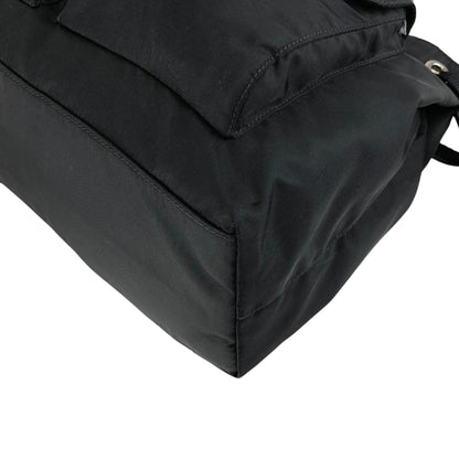 PRADA Tessuto Triangle Logo Double Pocket Totebag Black Vintage bdfpbe