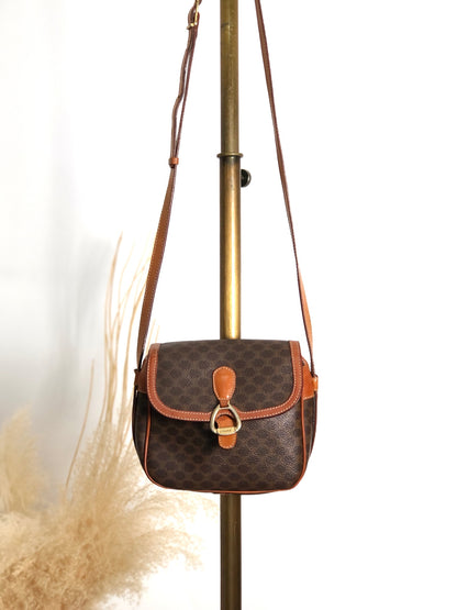CELINE Macadam Horse Bit Shoulder bag Brown Vintage 7izj8d
