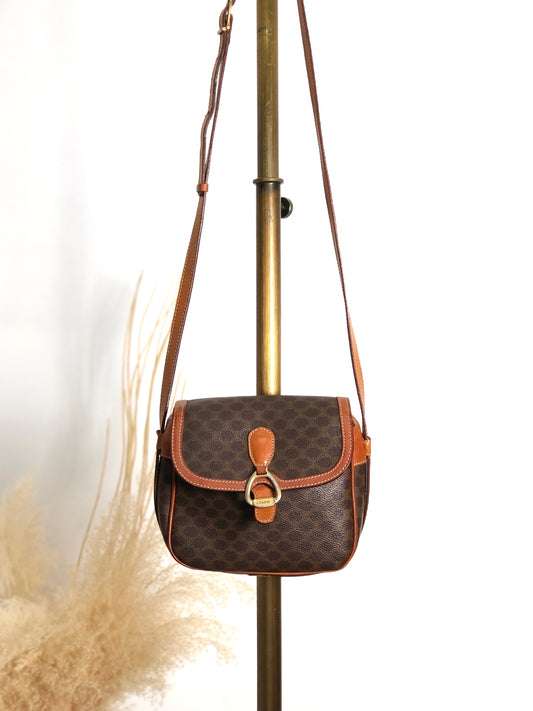 CELINE Macadam Horse Bit Shoulder bag Brown Vintage 7izj8d