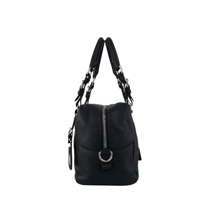 PRADA Logo Embossed Small Boston bag Handbag Black Vintage sdau3h