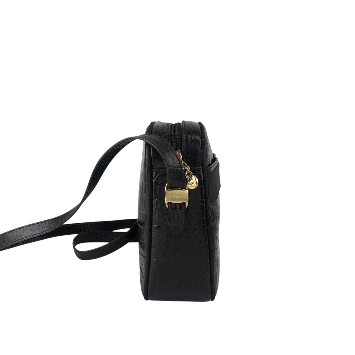 Salvatore Ferragamo Logo Shoulder bag Brown Vintage z3szbs