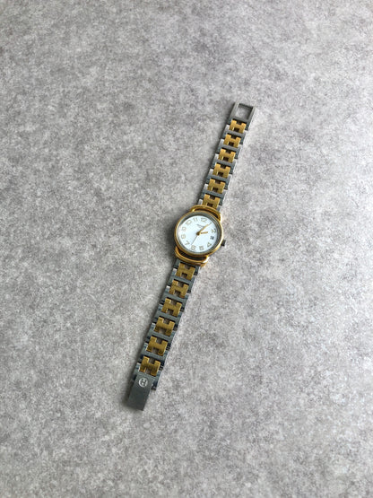 HERMES Quartz Watch Silver pullman Vintage krhgdd