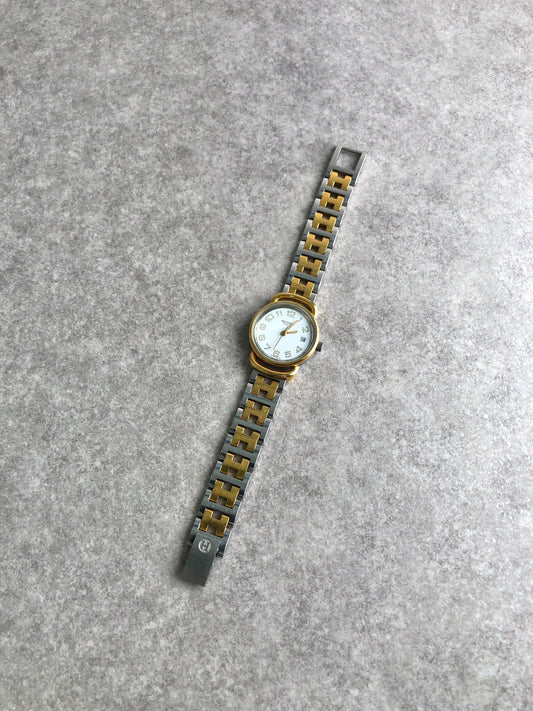 HERMES Quartz Watch Silver pullman Vintage krhgdd