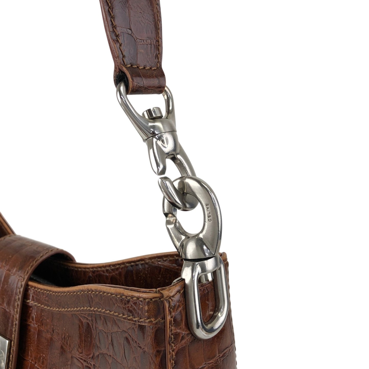 CELINE Gancini Shoulder bag Brown Vintage zaumvu