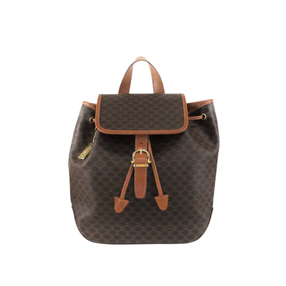 CELINE Macadam Front Buckle Backpack Brown Vintage 22b6rx