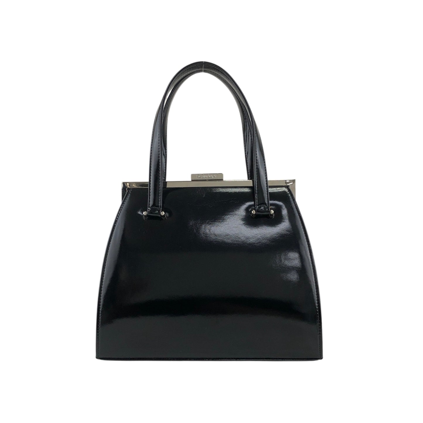 Yves Saint Laurent Metal Clasp Handbag Black Vintage km5h88