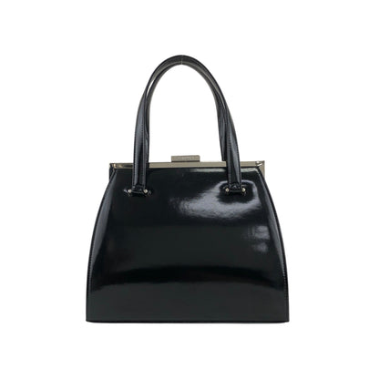 Yves Saint Laurent Metal Clasp Handbag Black Vintage km5h88