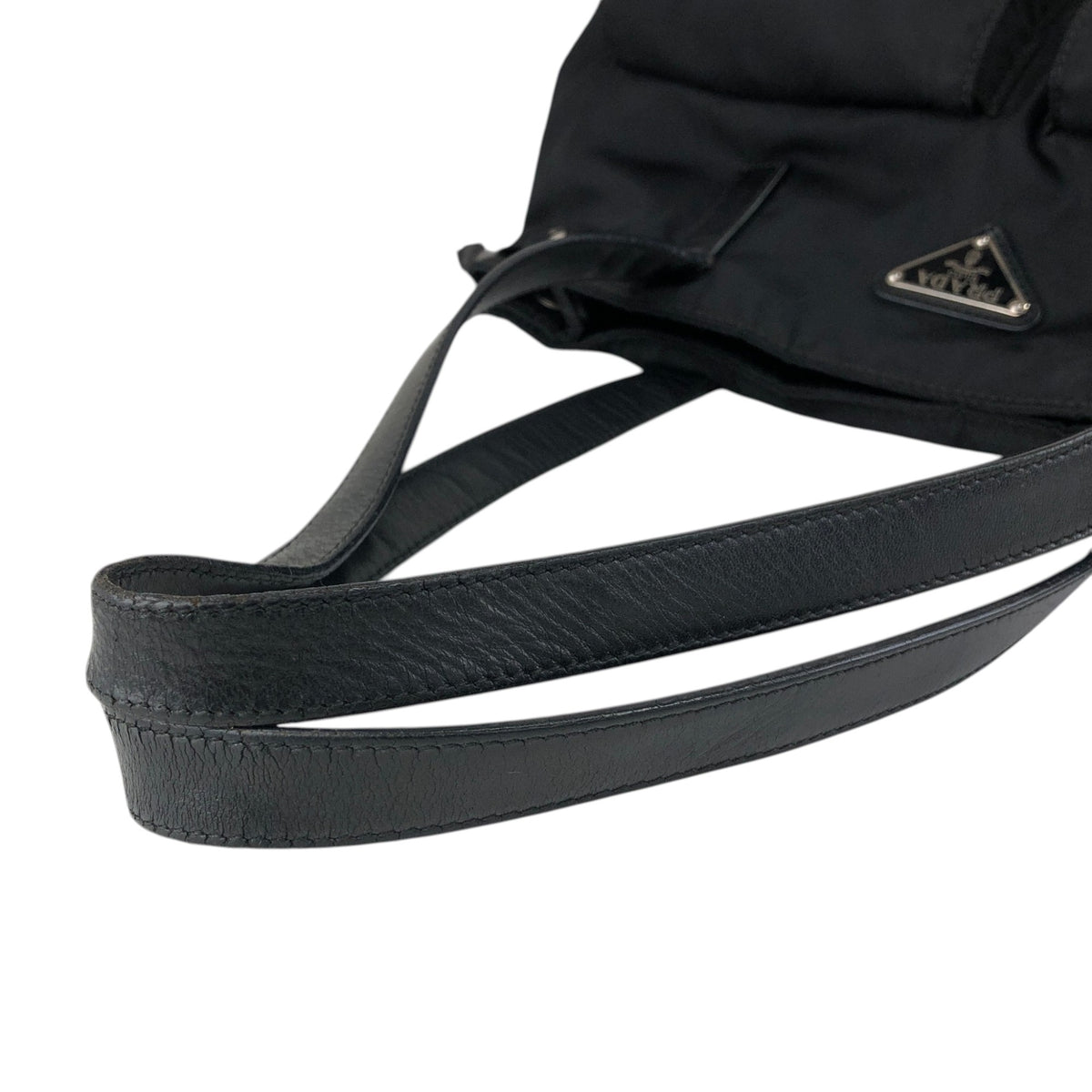PRADA Tessuto Triangle Logo Double Pocket Totebag Black Vintage bdfpbe