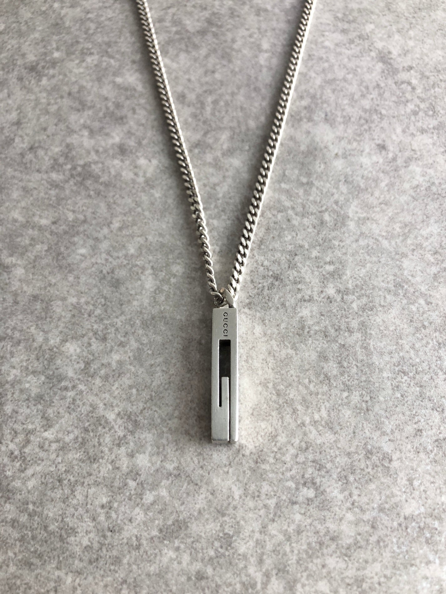 GUCCI Logo SILVER925 Necklace Silver Vintage gsagpu