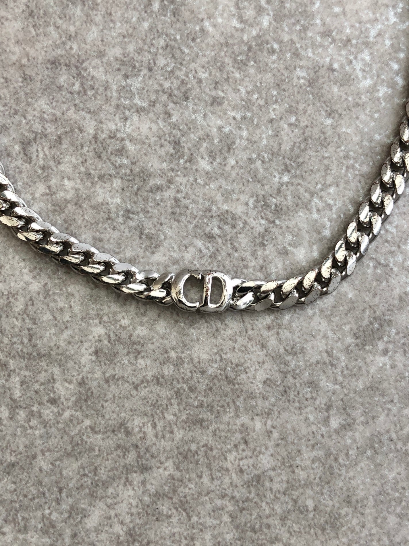 Christian Dior CD Logo Bracelet Silver Vintage c5gt8d