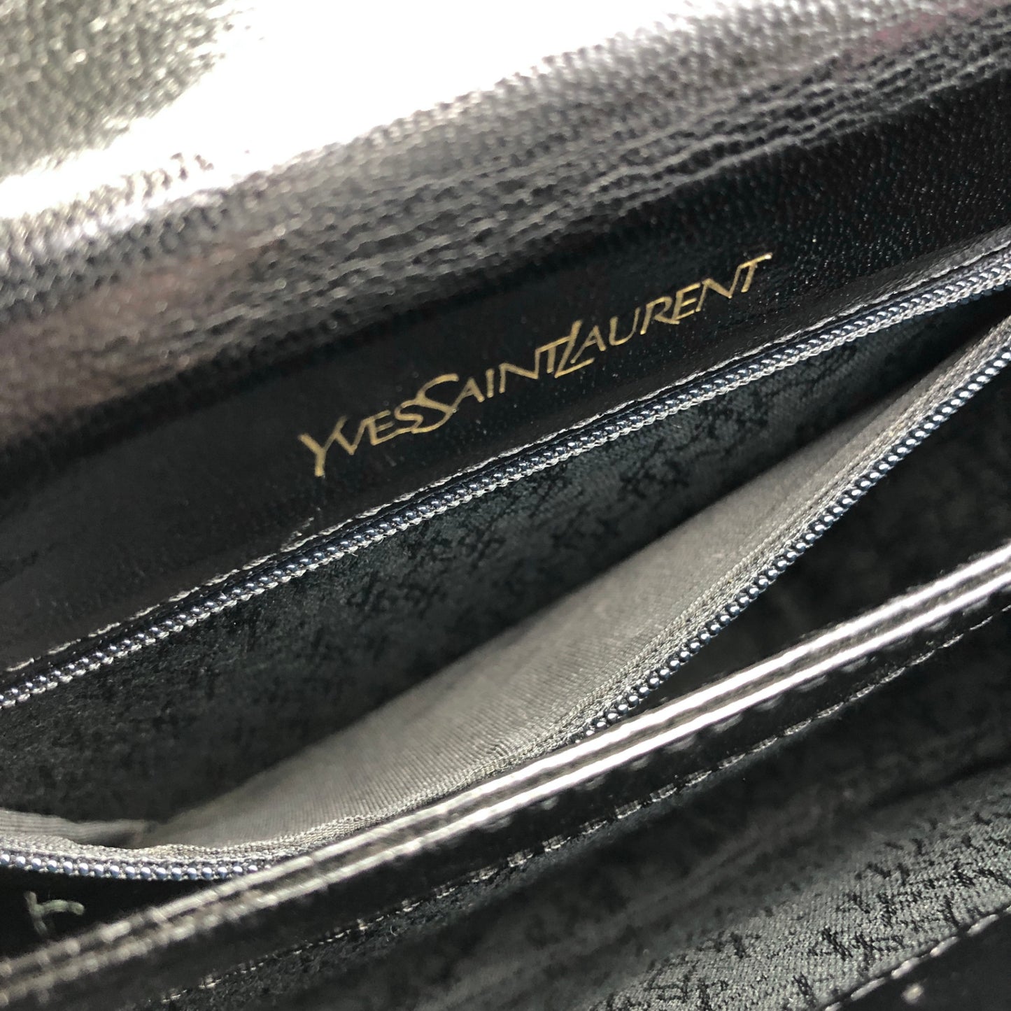 Yves Saint Laurent YSL Logo Shoulder bag Black Vintage s6gpmk