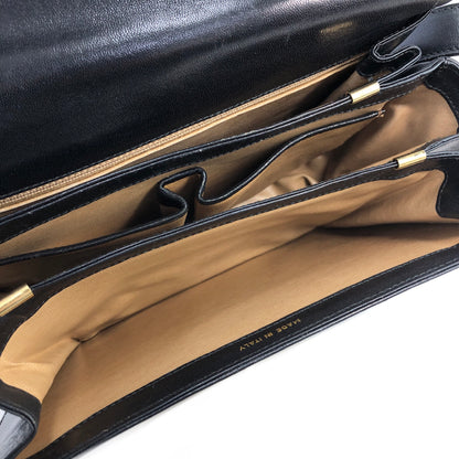 CELINE 馬車皮革肩背包 黑色 復古 8uzpzv 