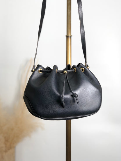 Christian Dior Logo Drawstring Shoulder bag Black Vintage 8jksti