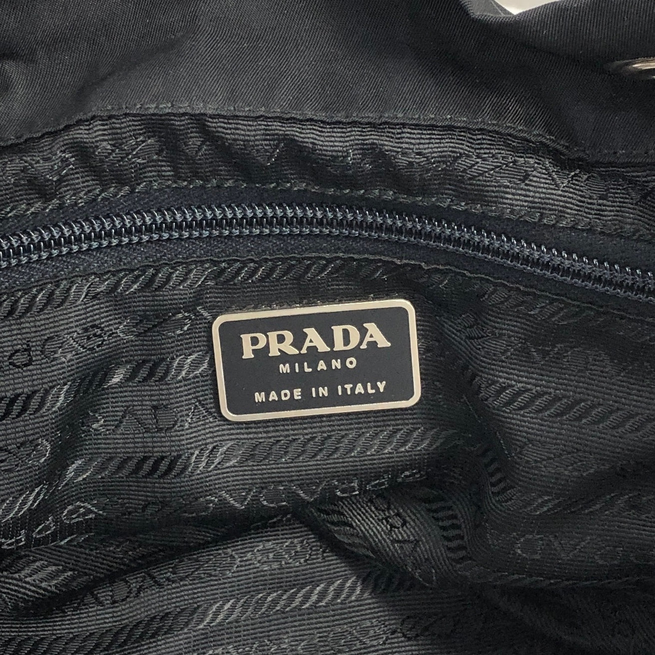 PRADA Triangle Logo Double Pocket Backpack Black Vintage rvkvgm