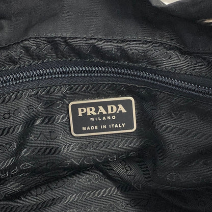 PRADA Triangle Logo Double Pocket Backpack Black Vintage rvkvgm