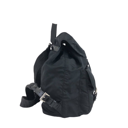 PRADA Triangle Logo Double Pocket Backpack Black Vintage rvkvgm