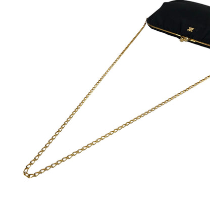 CELINE Blason Chain Shoulder bag Black Vintage yx4igc