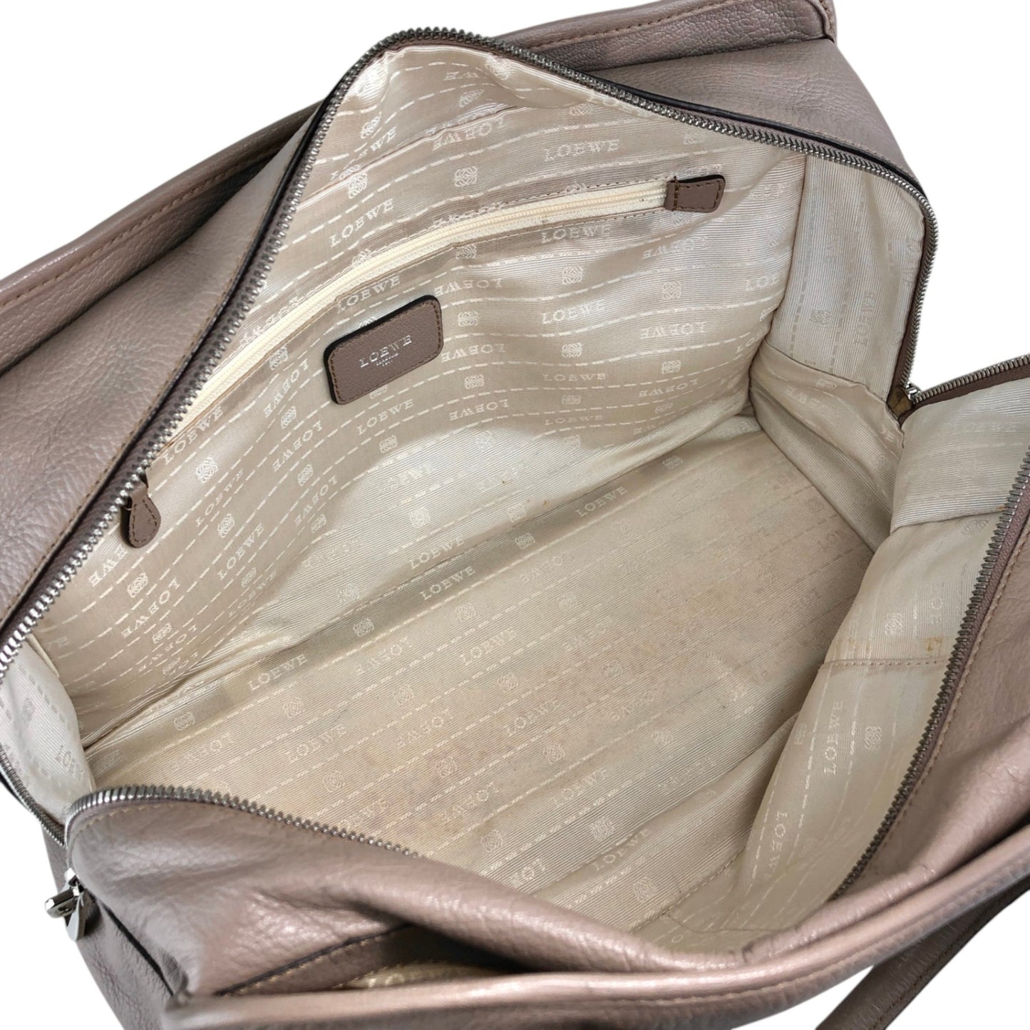LOEWE Amazona36 Anagram Handbag Boston bag Gray Vintage mhy4fx