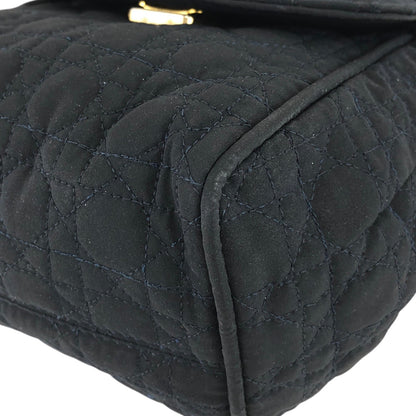 Christian Dior Cannage Logo Charm Small Handbag Dark Navy Vintage hsi65g